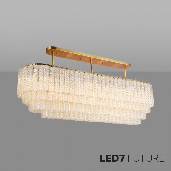 Loft Industry Modern - Twisted Tubes Line Chandelier